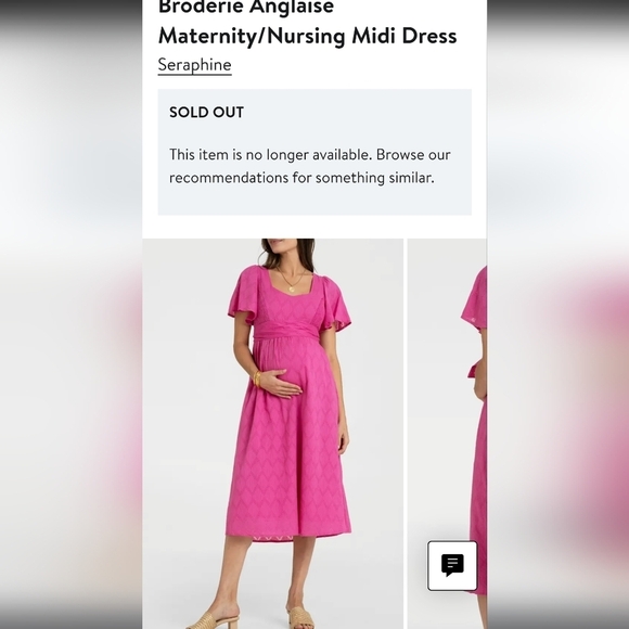 Serophine Women's Cotton Broderie Maternity and Nursing Dress sz 2 - Picture 2 of 14